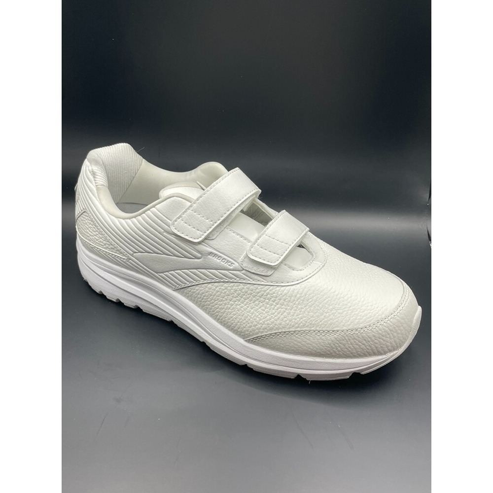 Brooks Addiction Walker V-Strap 2 Mens 10.5 White Leather Walking Shoes 110320